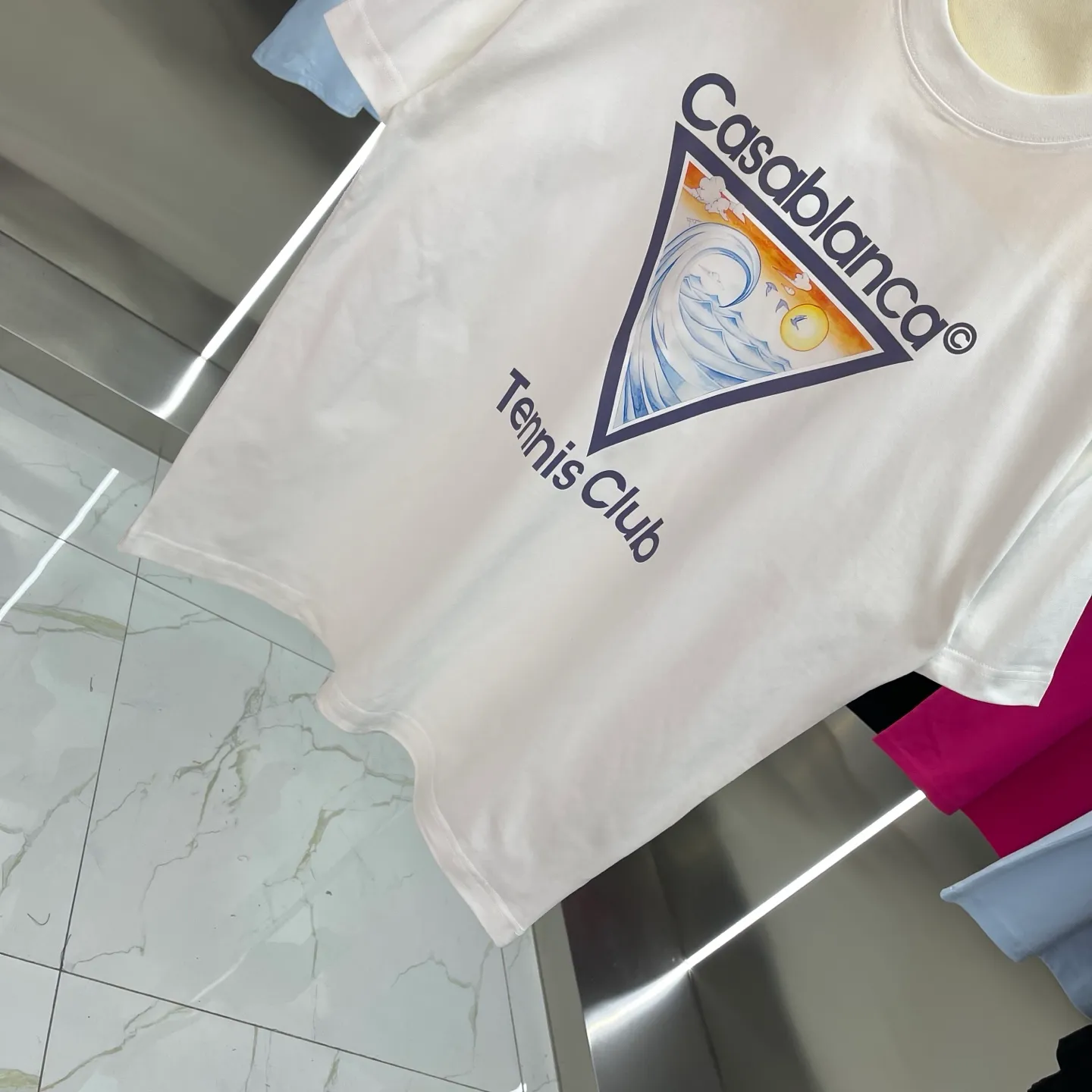 25ss New Arrival Casablanca Classic Series T ～ ， ， 。 ， Classic ， In Stock ！ ：White Black Light Blue Green Red Dark Blue Size：S M L XL XXL